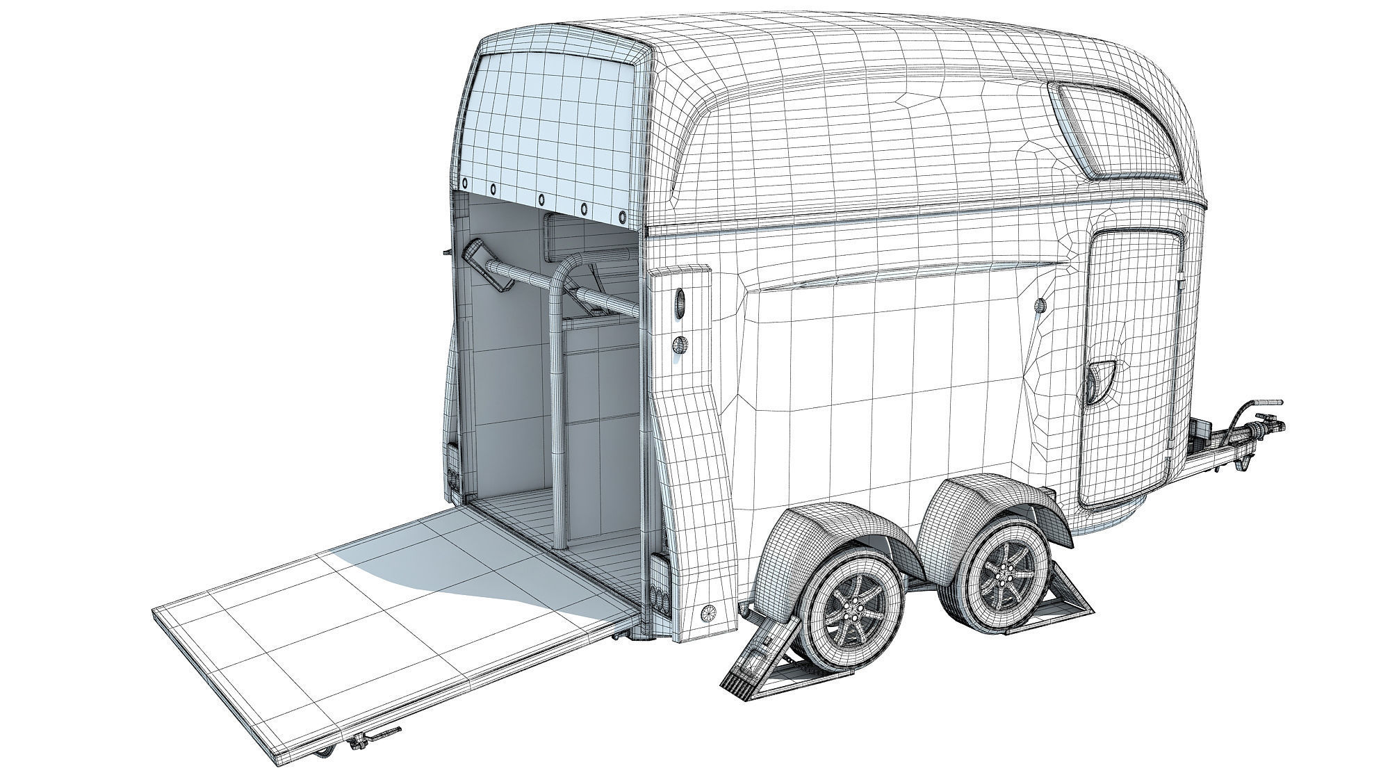 Horse Transport Trailer 3D model_16
