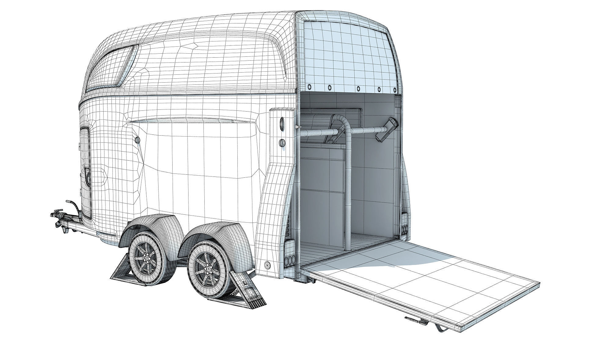 Horse Transport Trailer 3D model_14