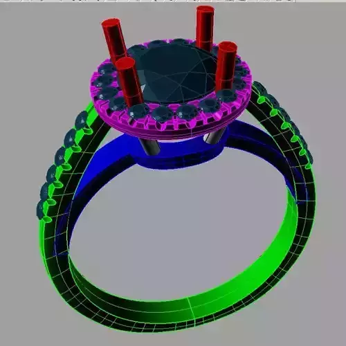 Halo Diamond Ring 3D print model anello tipo tiffany an 212