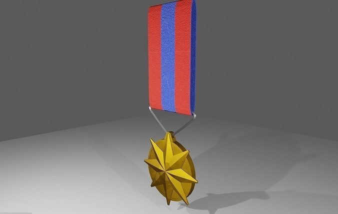 Military Gold Medal - Medalha de Ouro Militar Low-poly 3D model