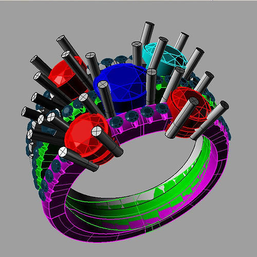 Multi band ring 3D print model anello a fascia an 216 3D print model