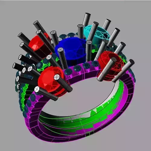 Multi band ring 3D print model anello a fascia an 216 3D print model