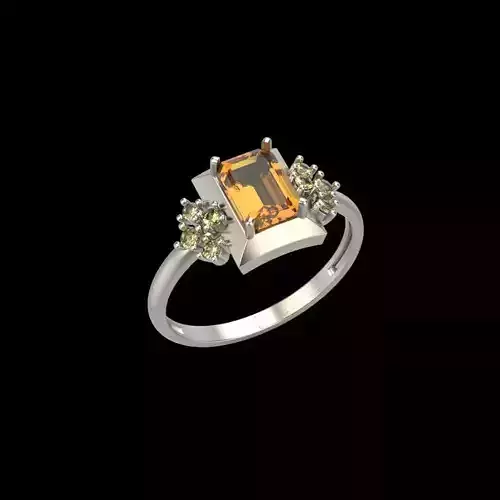 Women ring with gems 3dm stl vintage