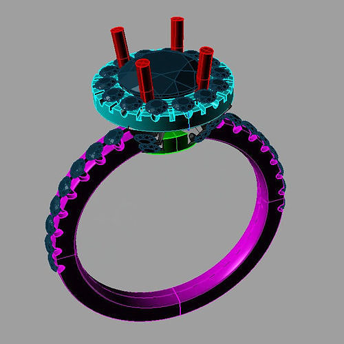 Halo Diamond Ring 3D print model anello tipo tiffany an 222 3D print model