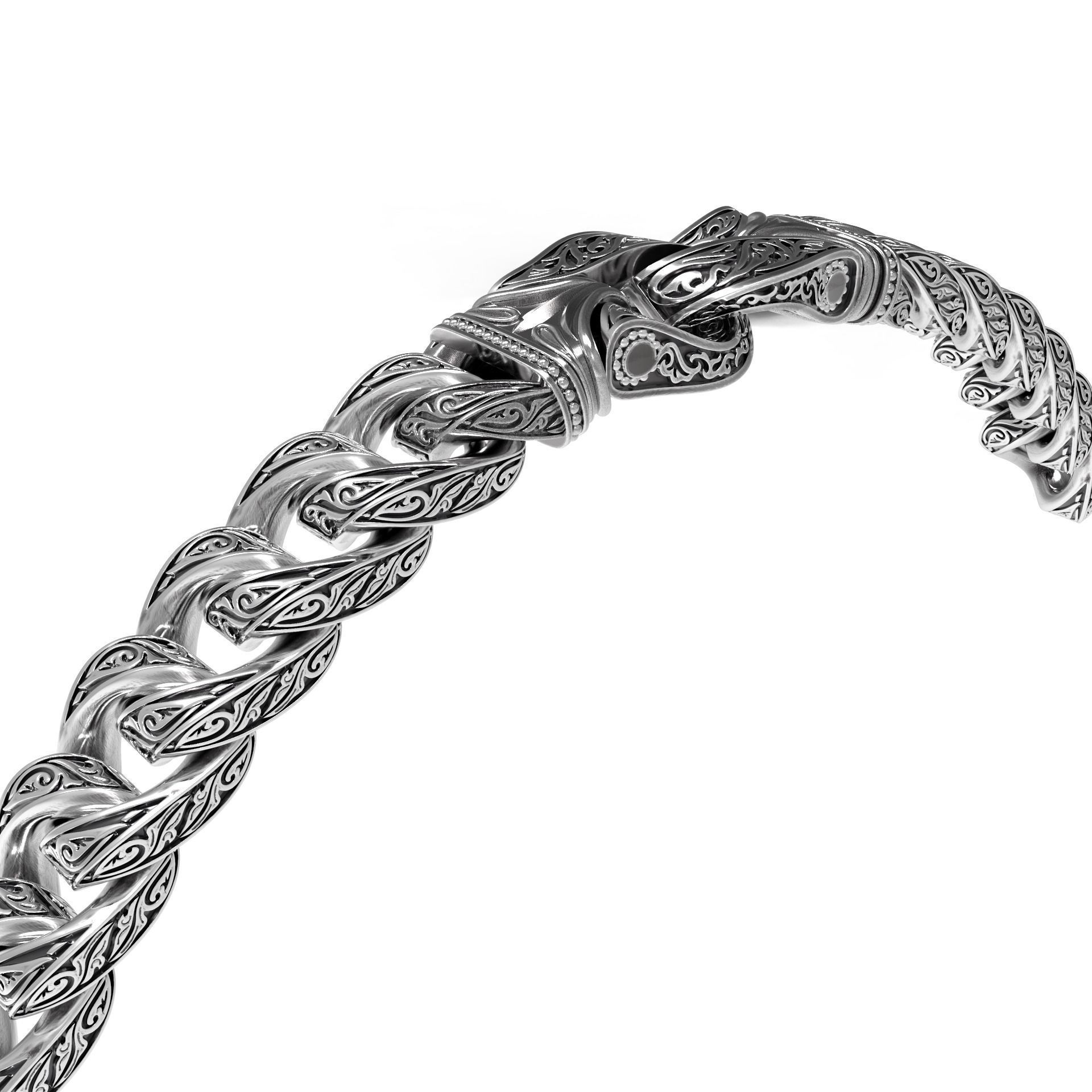 Bracelet with ornament 3D print model 3D print model_3