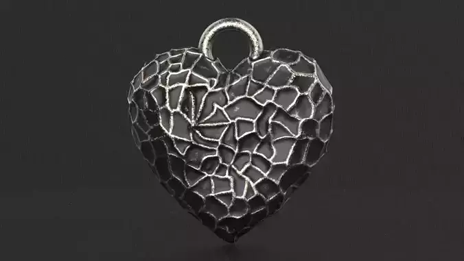 Hammer Texture Heart Pendant 