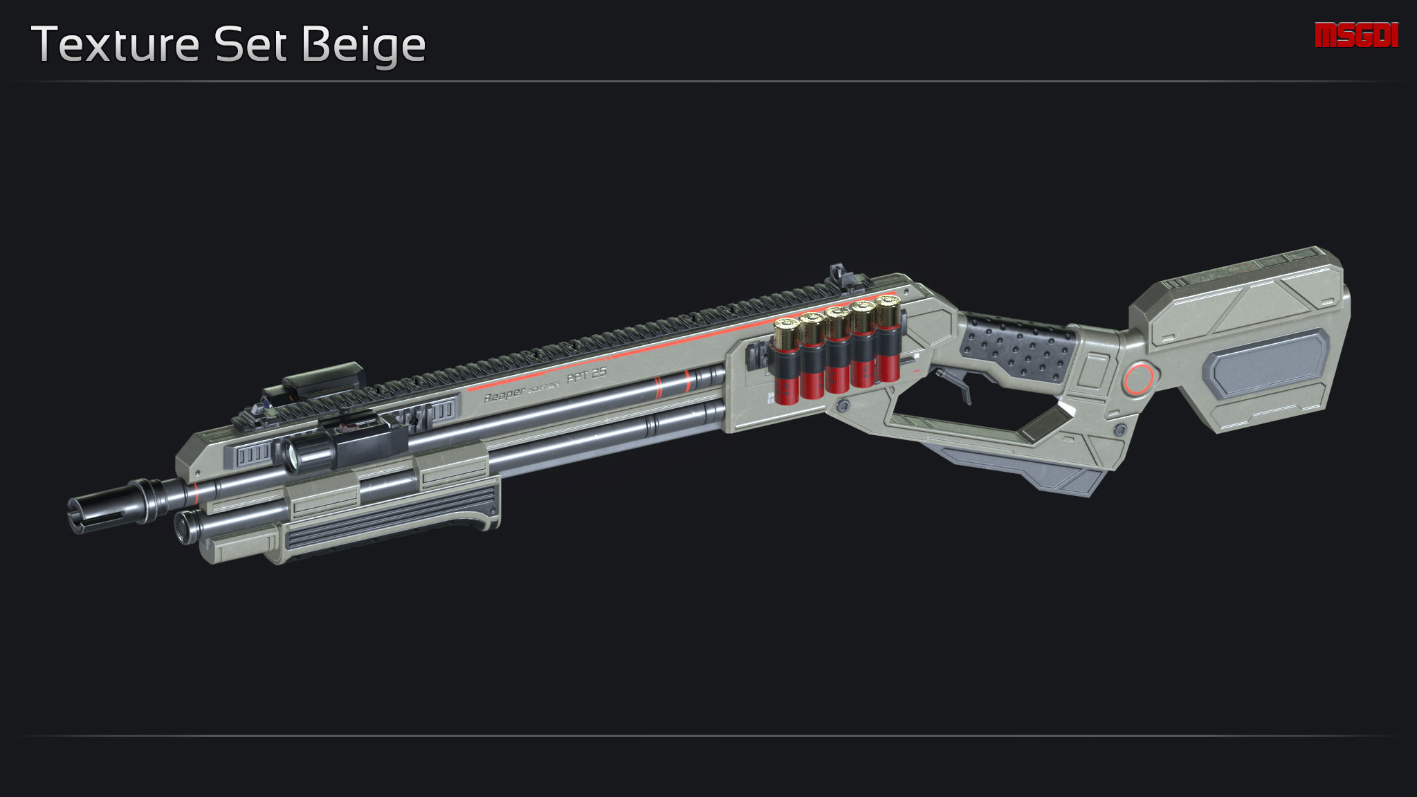 Scifi Shotgun PPT 25 Low-poly 3D model_10