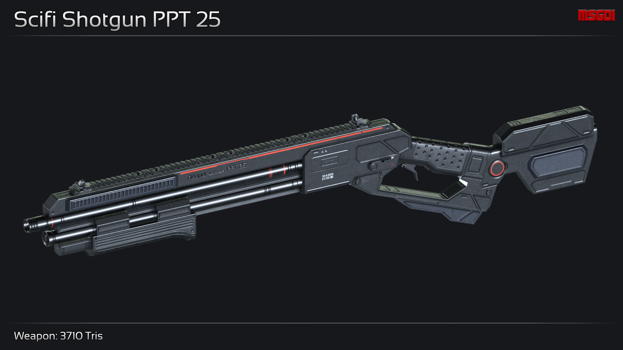 Scifi Shotgun PPT 25 Low-poly 3D model_1