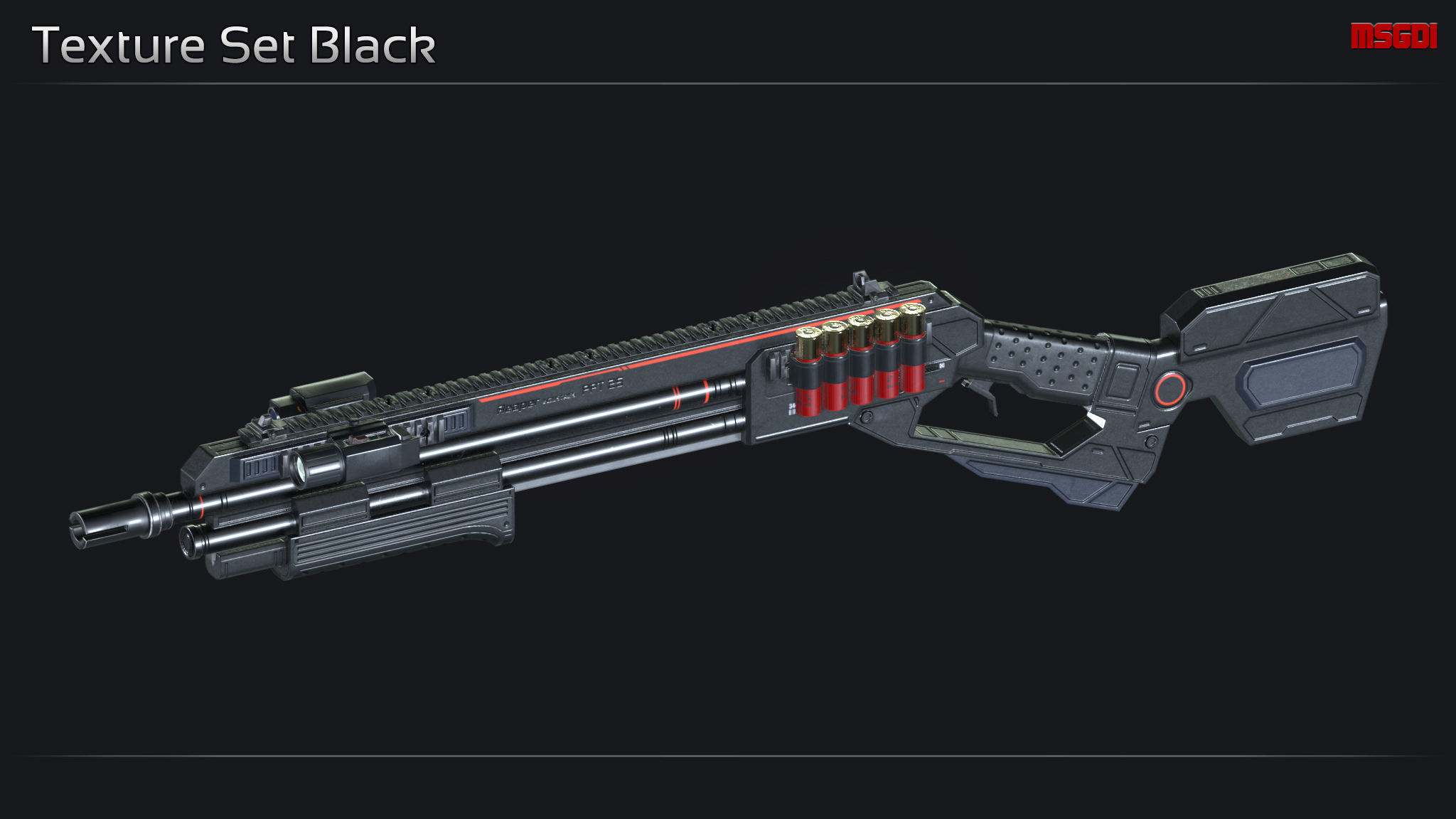 Scifi Shotgun PPT 25 Low-poly 3D model_9