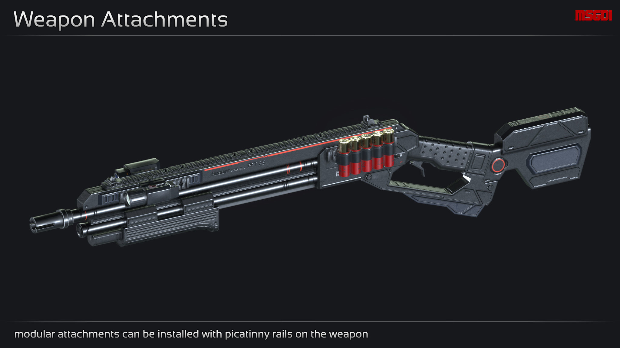 Scifi Shotgun PPT 25 Low-poly 3D model_5