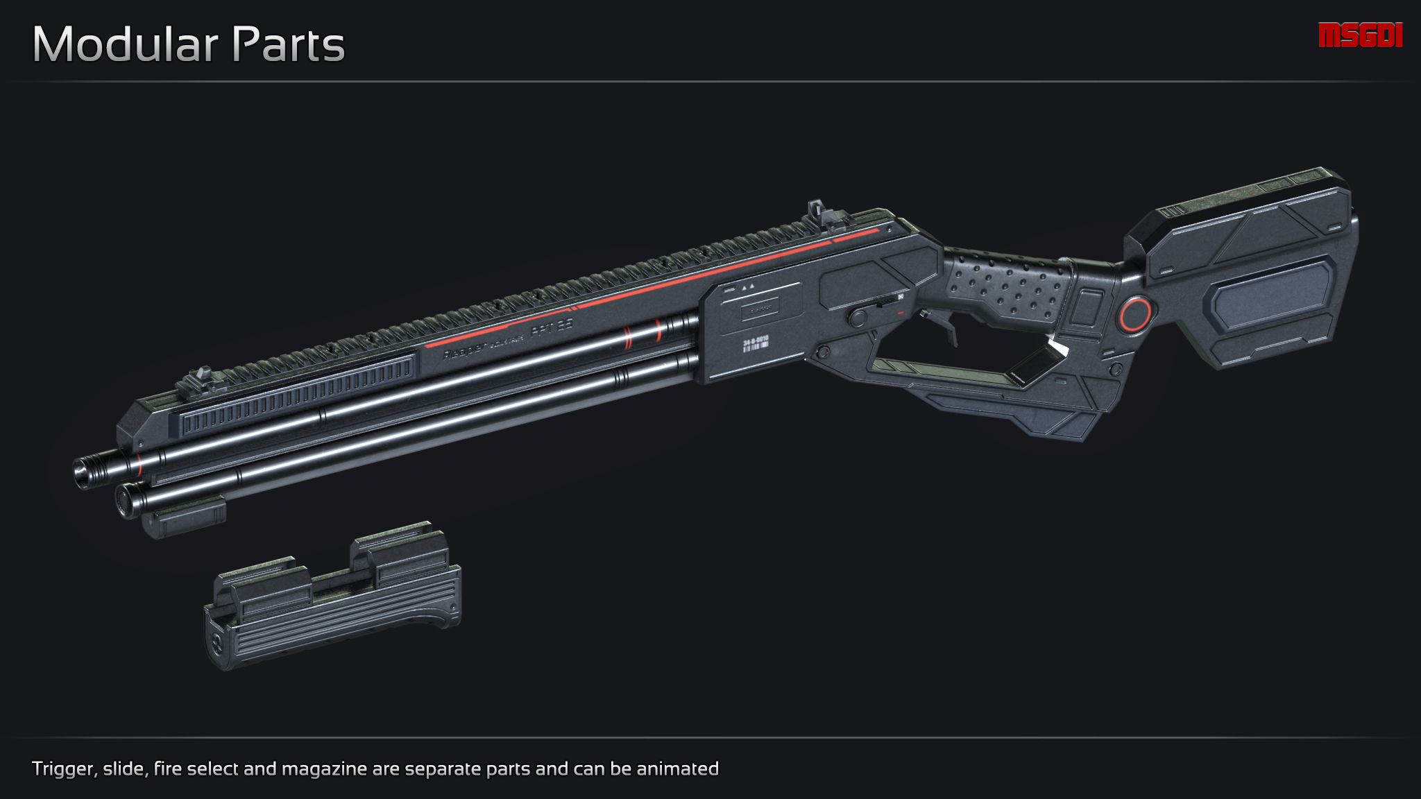 Scifi Shotgun PPT 25 Low-poly 3D model_2