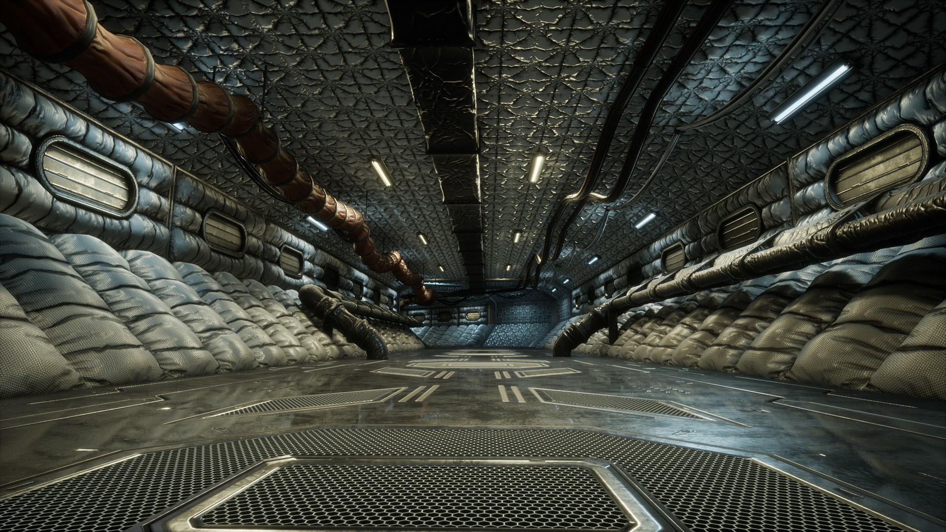 Modular Sci Fi Corridor Low-poly 3D model_5