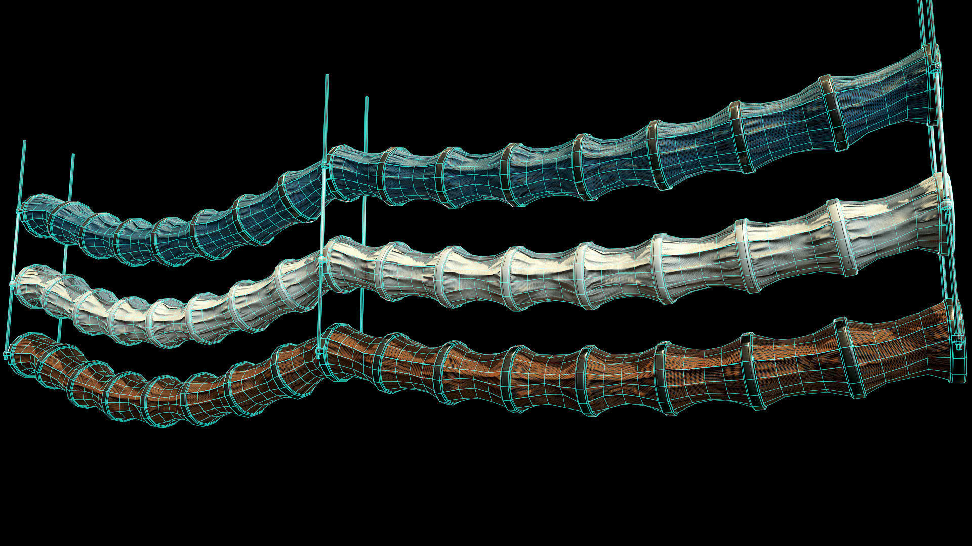 Modular Sci Fi Corridor Low-poly 3D model_25
