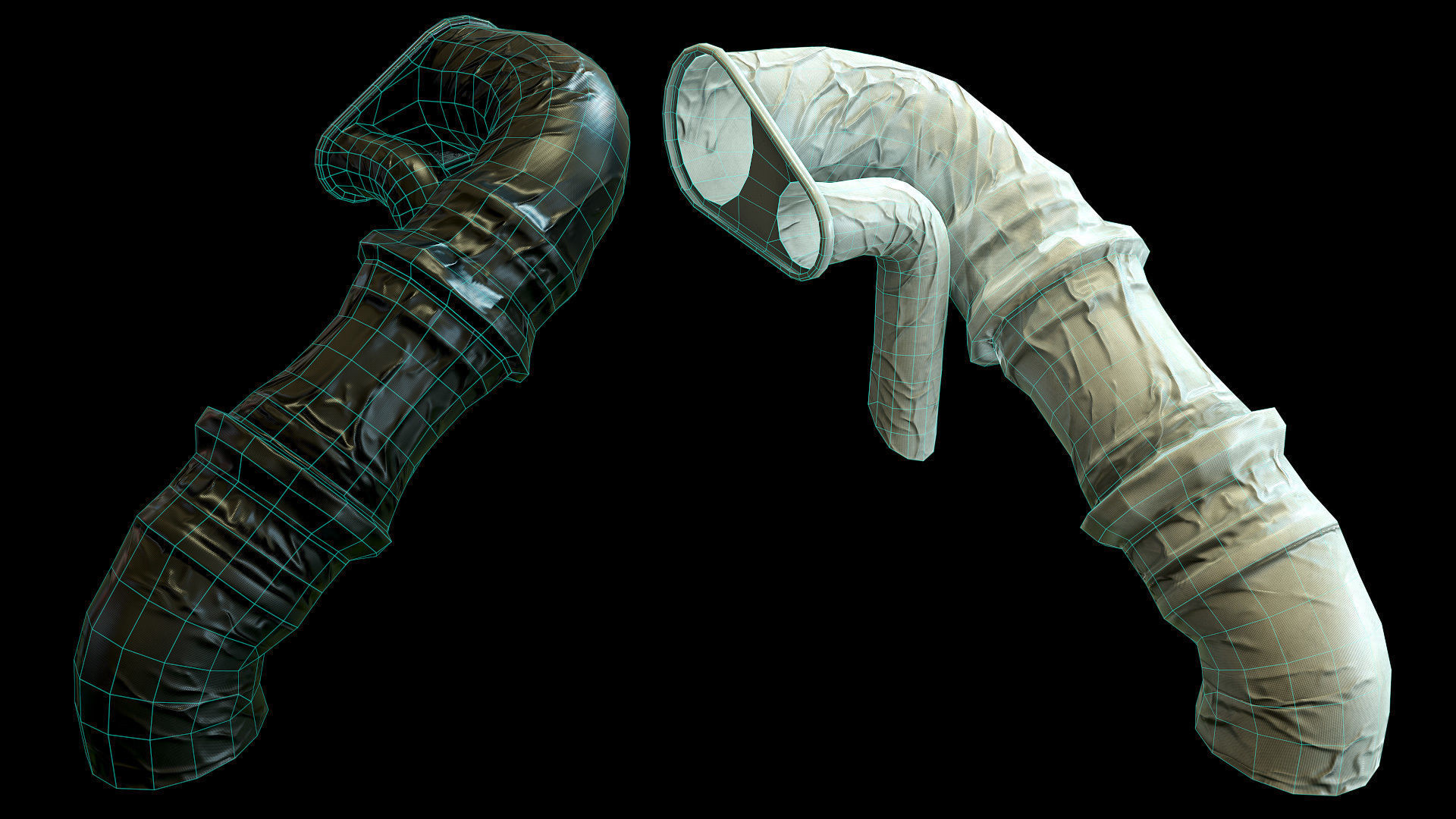 Modular Sci Fi Corridor Low-poly 3D model_21