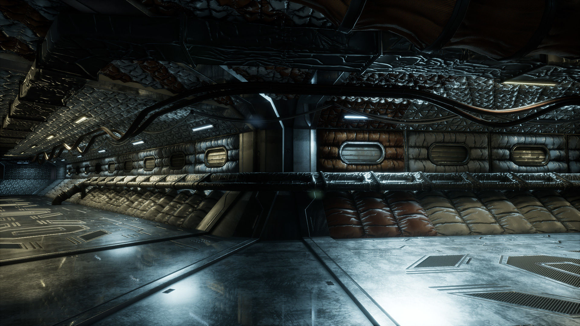 Modular Sci Fi Corridor Low-poly 3D model_2