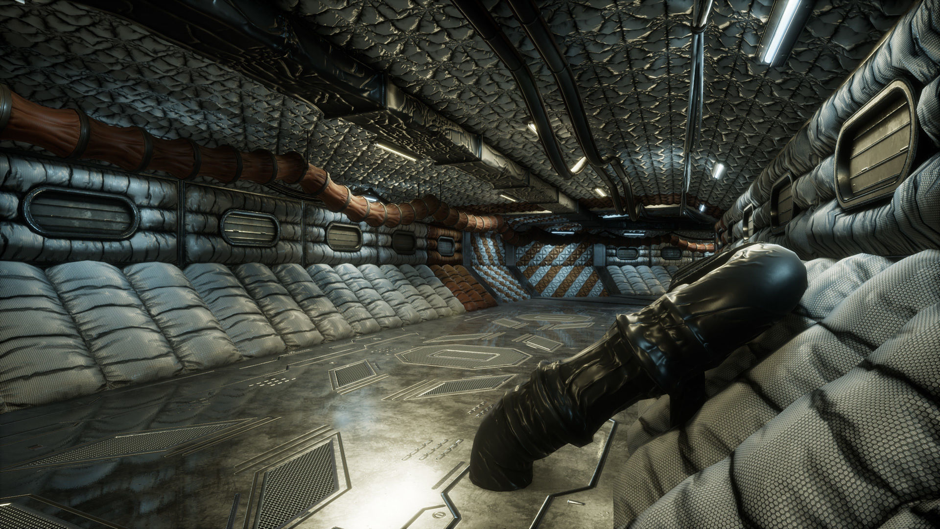 Modular Sci Fi Corridor Low-poly 3D model_7