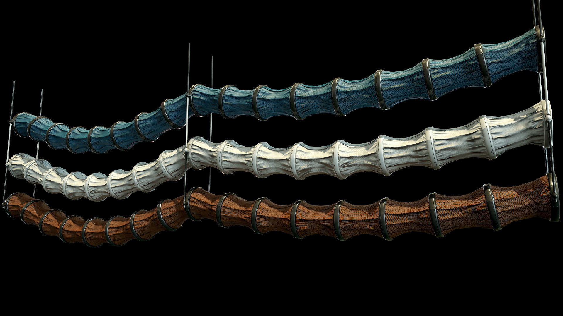 Modular Sci Fi Corridor Low-poly 3D model_24