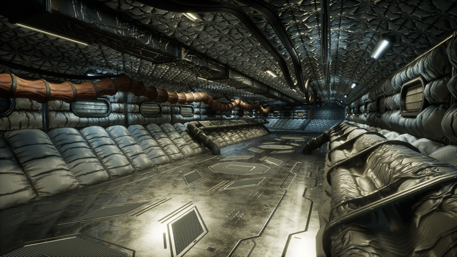 Modular Sci Fi Corridor Low-poly 3D model_4