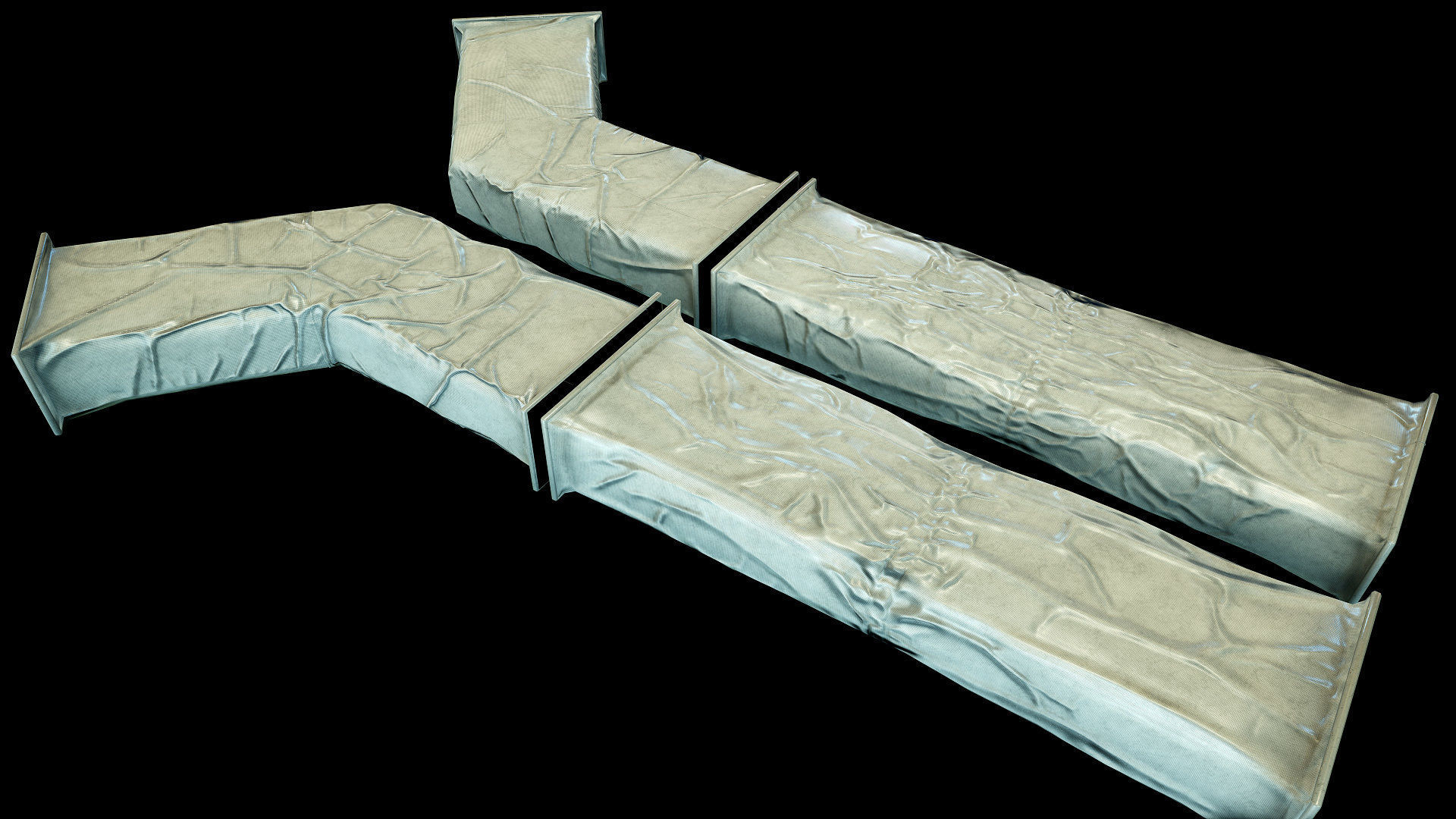 Modular Sci Fi Corridor Low-poly 3D model_22