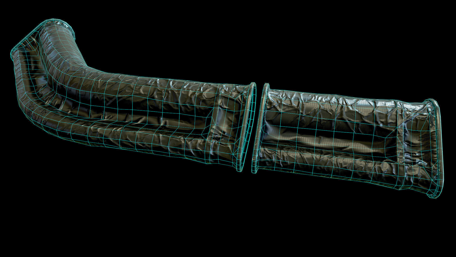 Modular Sci Fi Corridor Low-poly 3D model_19