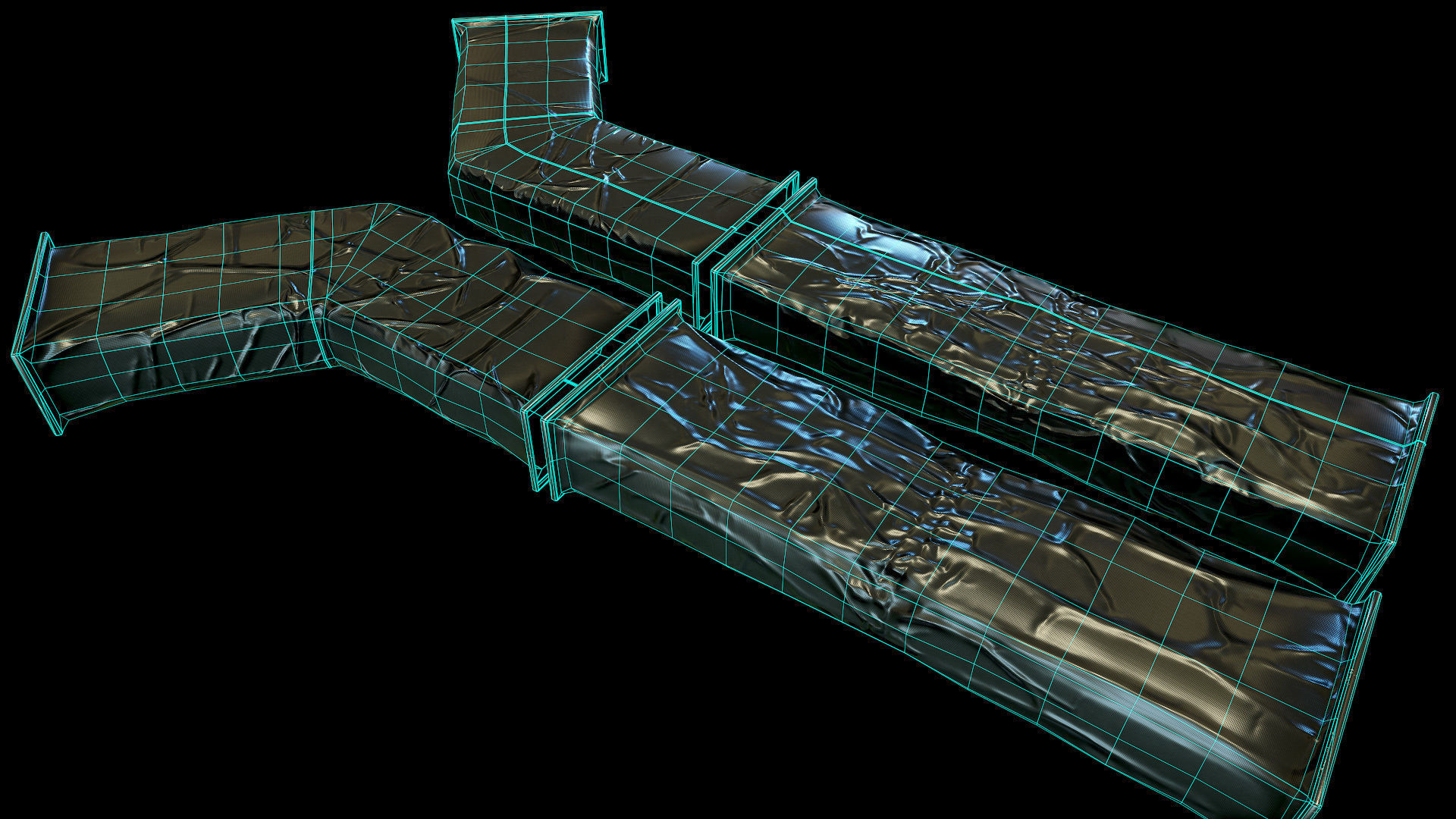 Modular Sci Fi Corridor Low-poly 3D model_23