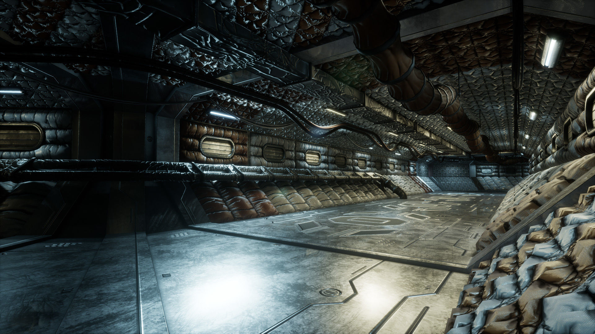 Modular Sci Fi Corridor Low-poly 3D model_3