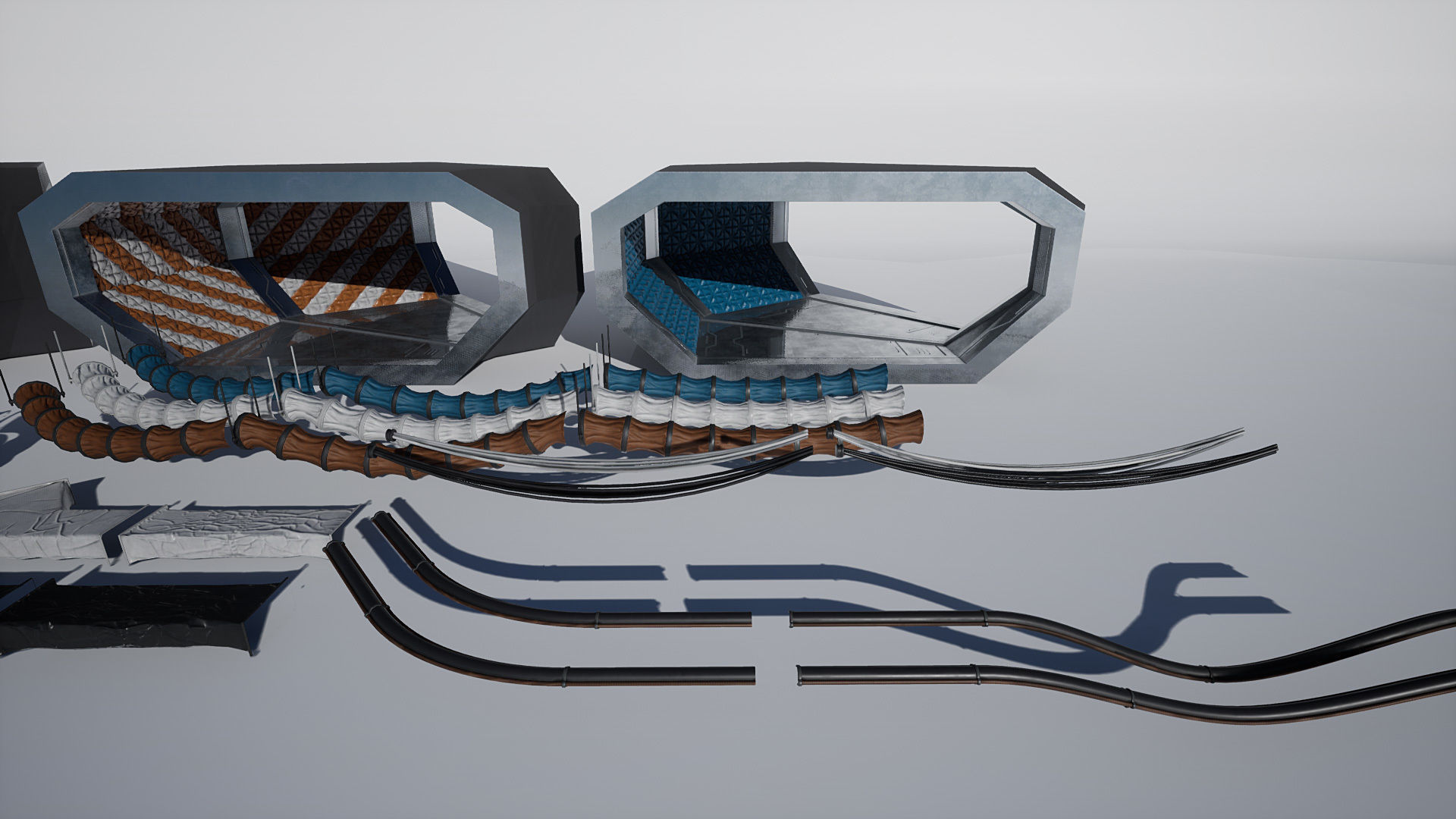 Modular Sci Fi Corridor Low-poly 3D model_13