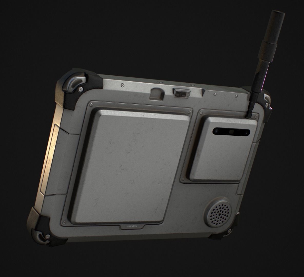Tablet Phone Military Low-poly 3D model_1