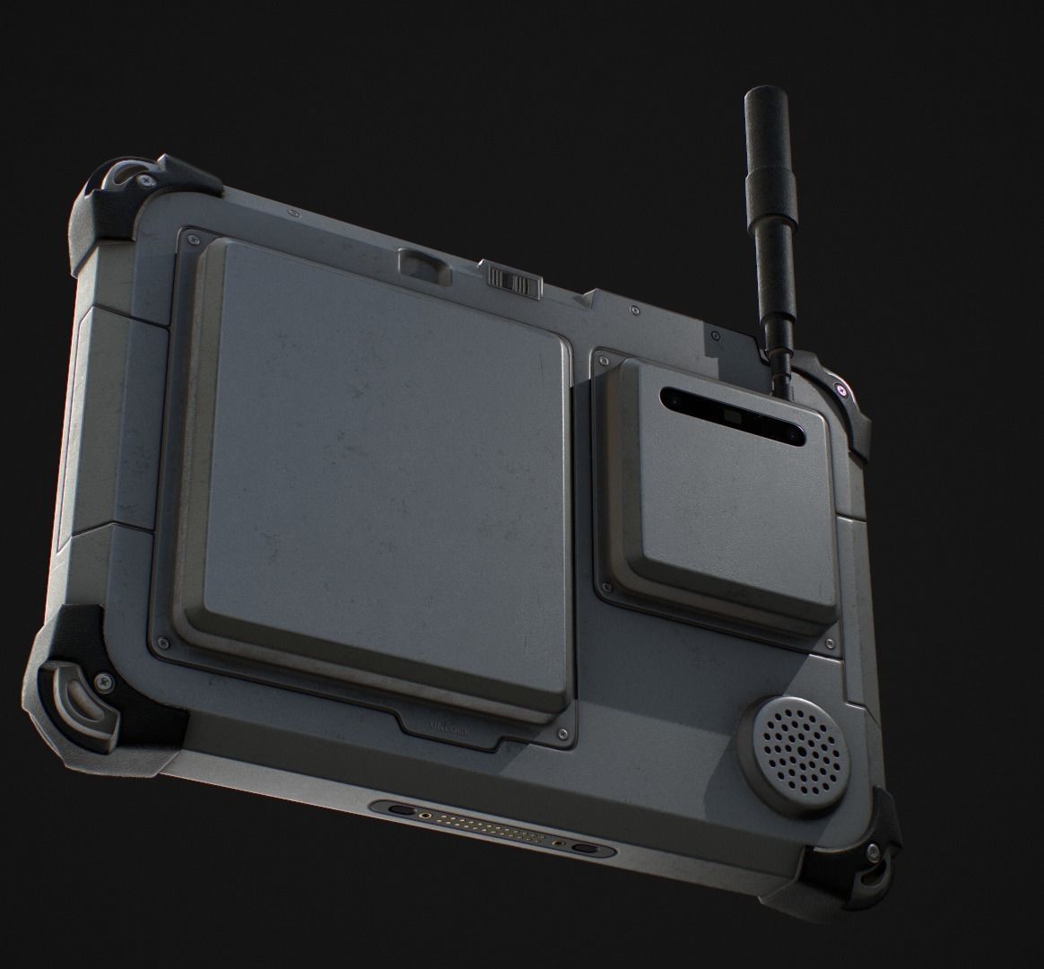 Tablet Phone Military Low-poly 3D model_3