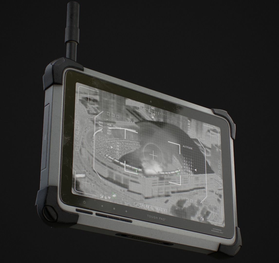 Tablet Phone Military Low-poly 3D model_4