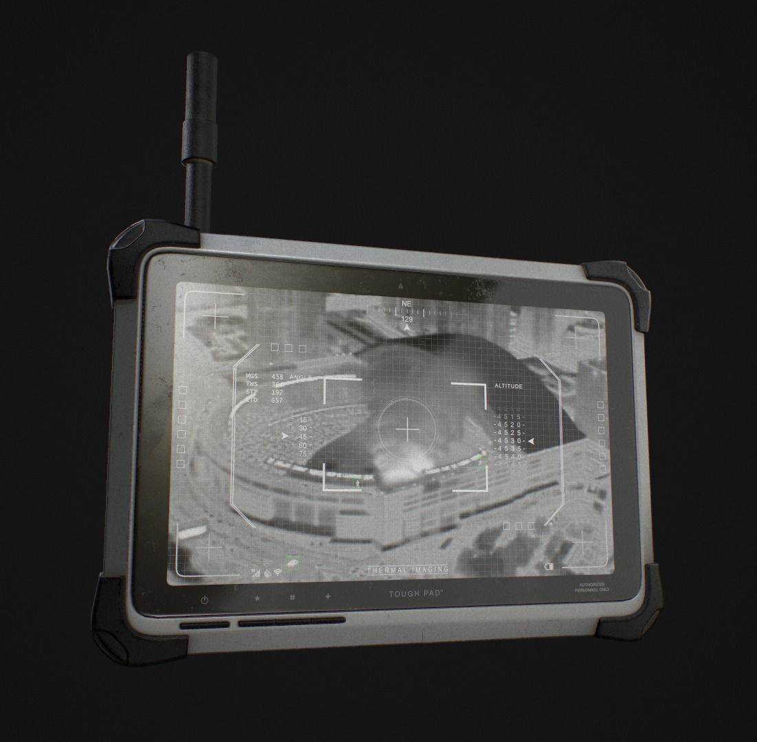 Tablet Phone Military Low-poly 3D model_5