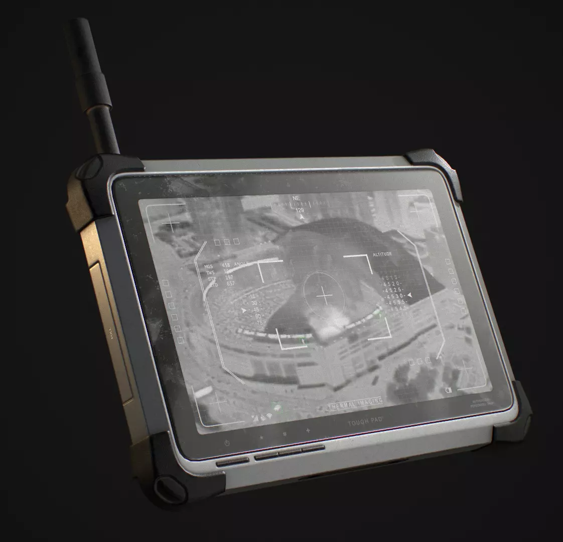 Tablet Phone Military Low-poly 3D model_0