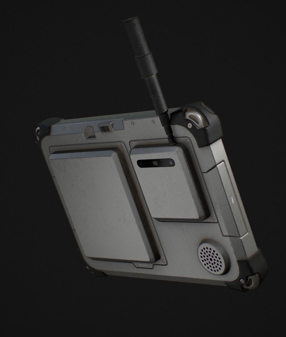Tablet Phone Military Low-poly 3D model_2