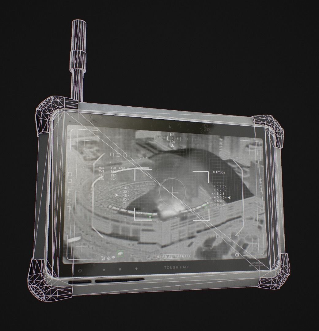 Tablet Phone Military Low-poly 3D model_6