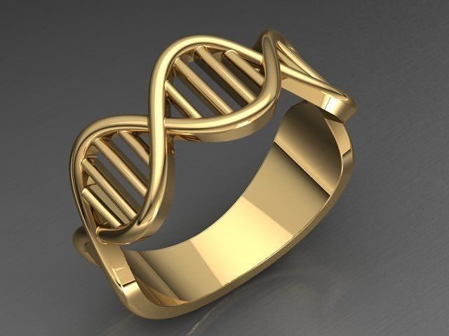 DNA ADN Gold Ring 3D print model