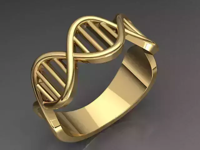 DNA ADN Gold Ring