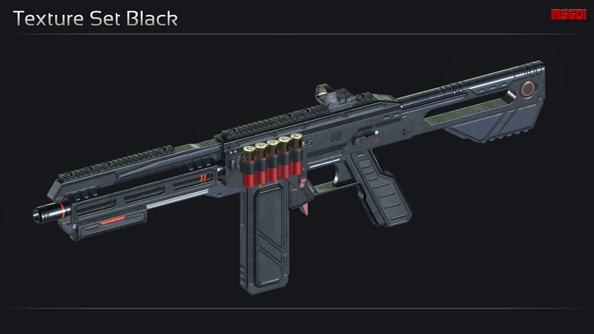 Scifi Shotgun TRT 3 Low-poly 3D model_10