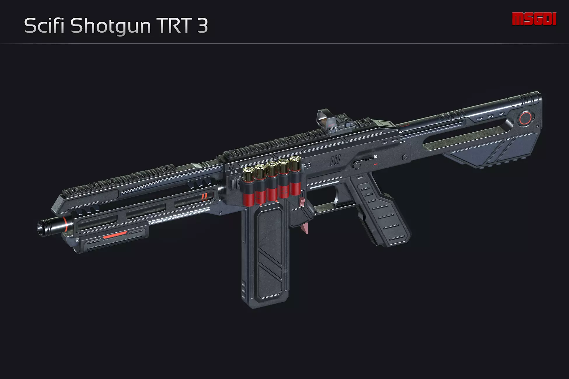 Scifi Shotgun TRT 3 Low-poly 3D model_0