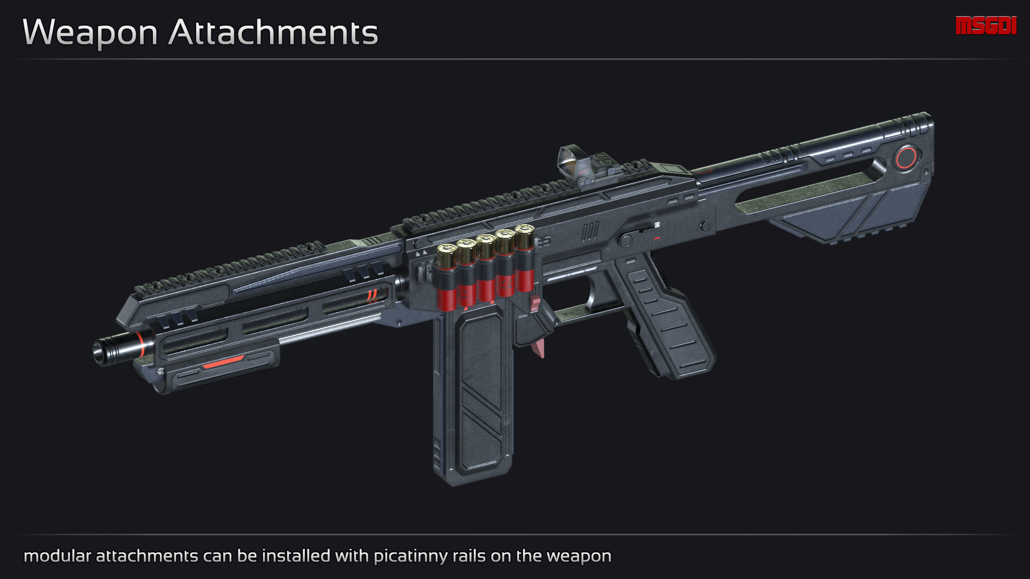 Scifi Shotgun TRT 3 Low-poly 3D model_5