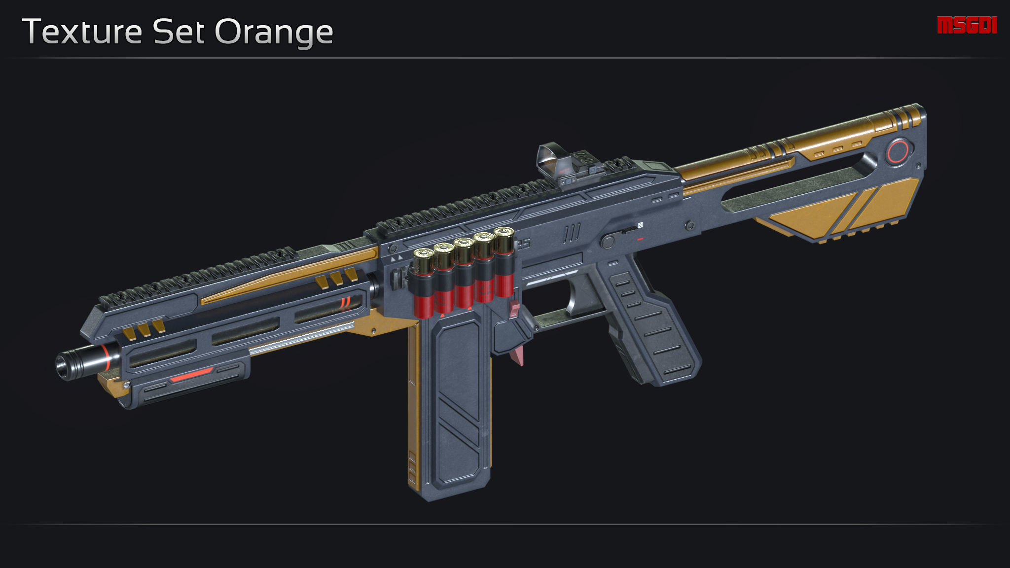 Scifi Shotgun TRT 3 Low-poly 3D model_12