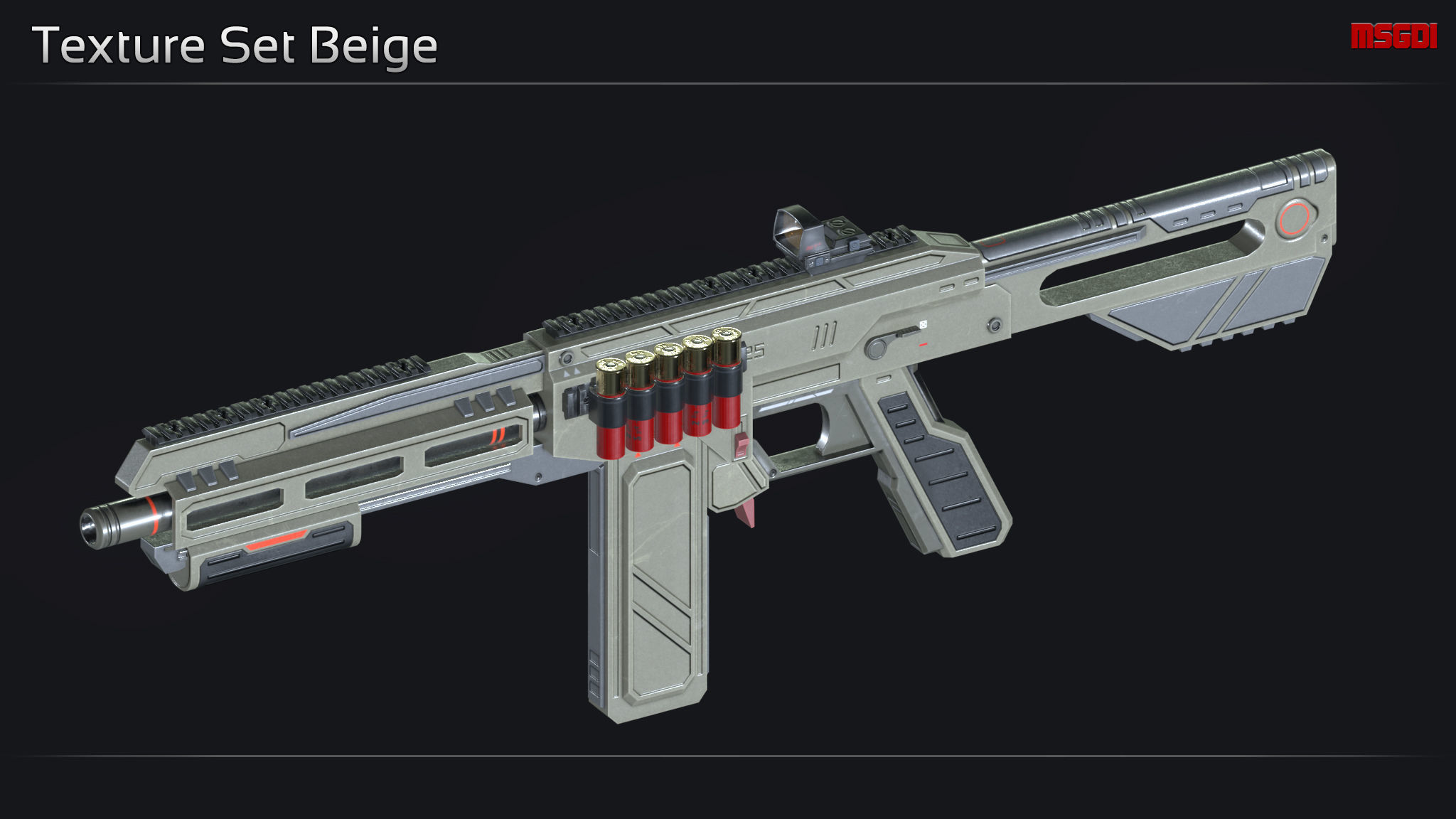 Scifi Shotgun TRT 3 Low-poly 3D model_11