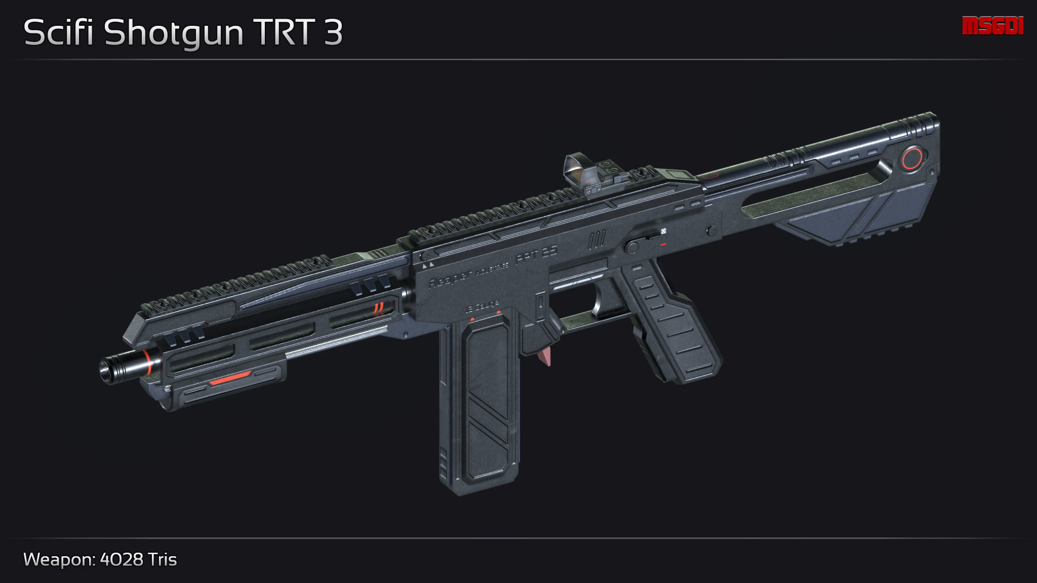 Scifi Shotgun TRT 3 Low-poly 3D model_1