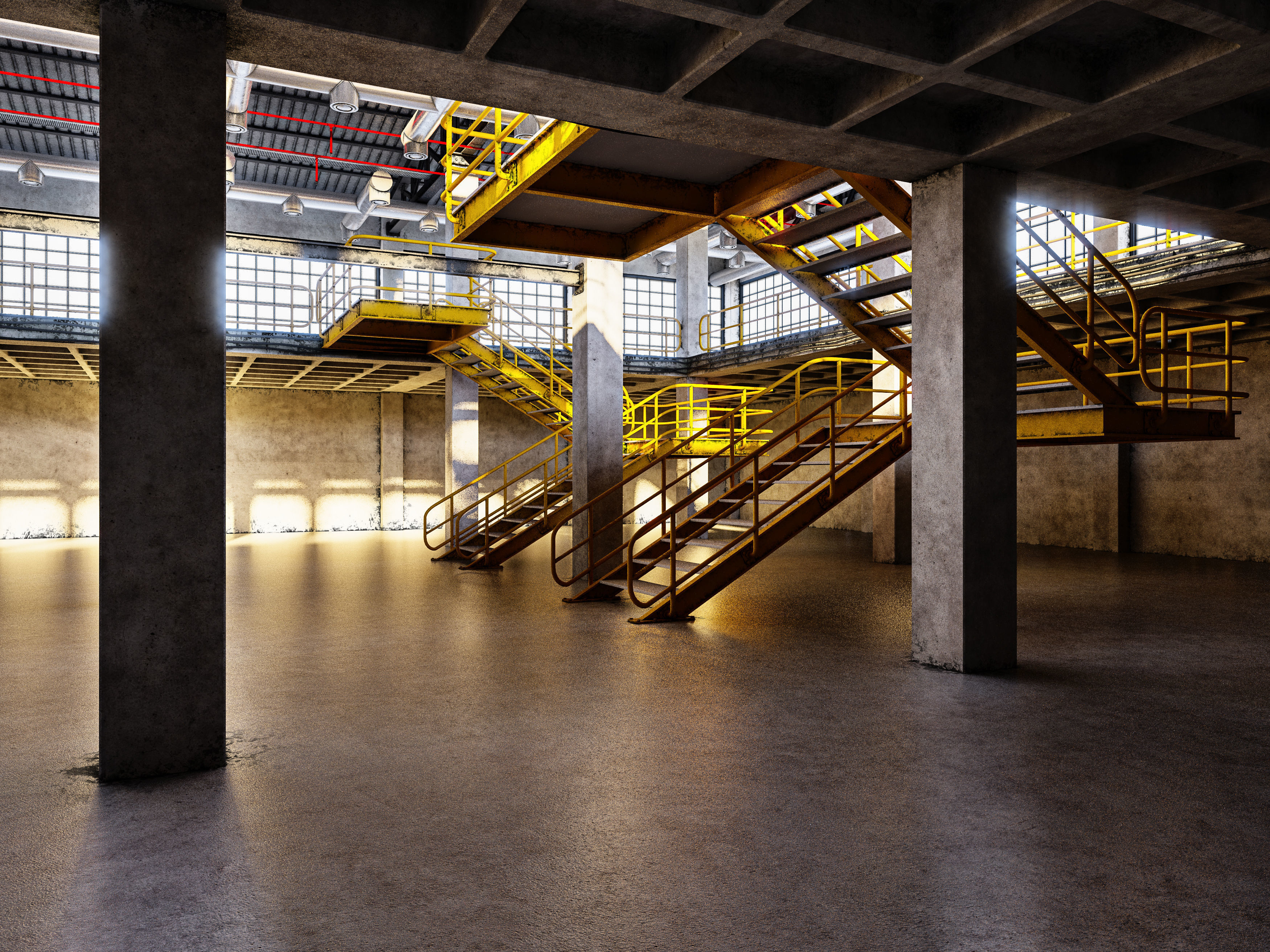 Factory Warehouse Interior Low-poly 3D model_12