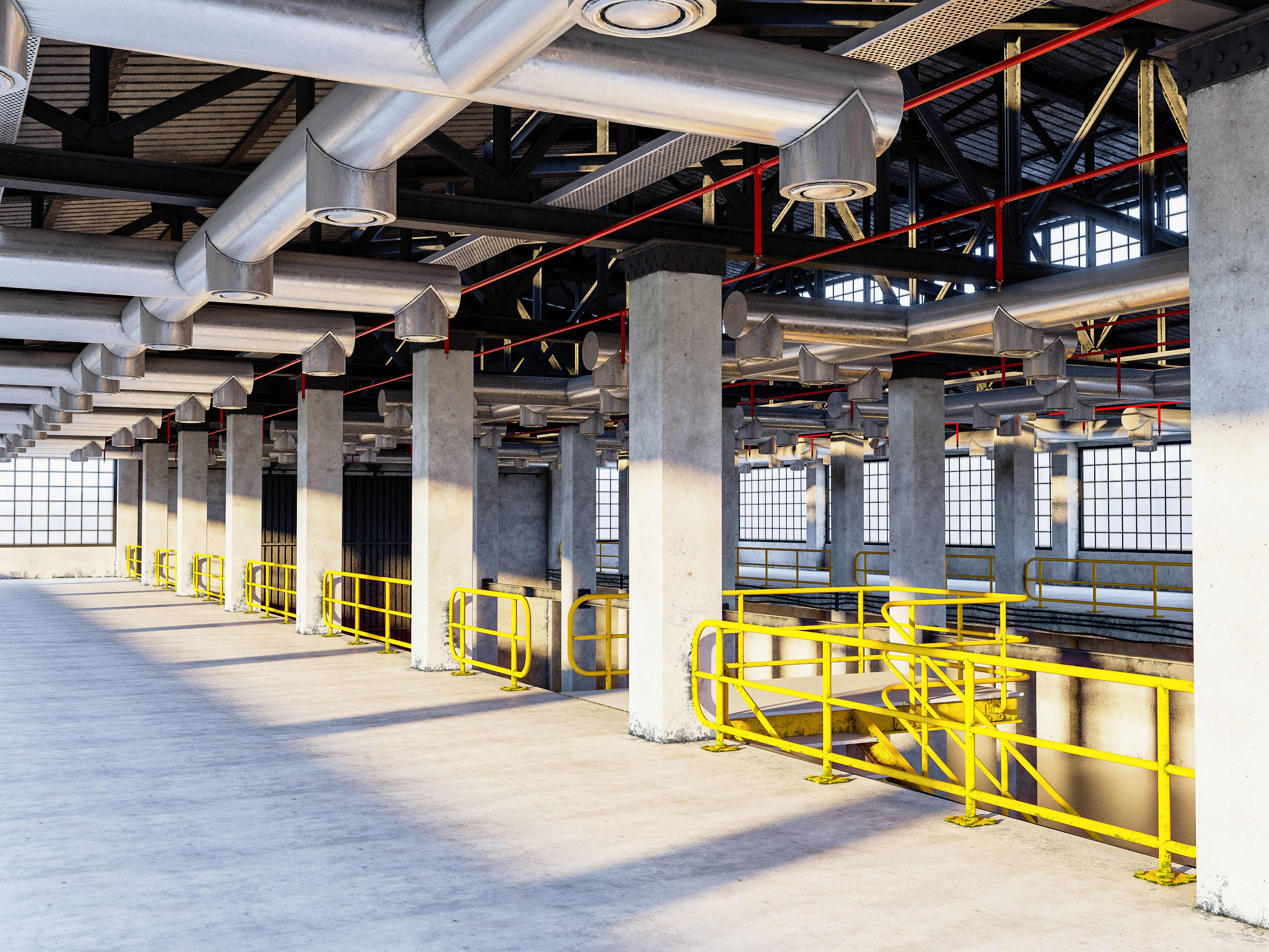 Factory Warehouse Interior Low-poly 3D model_17