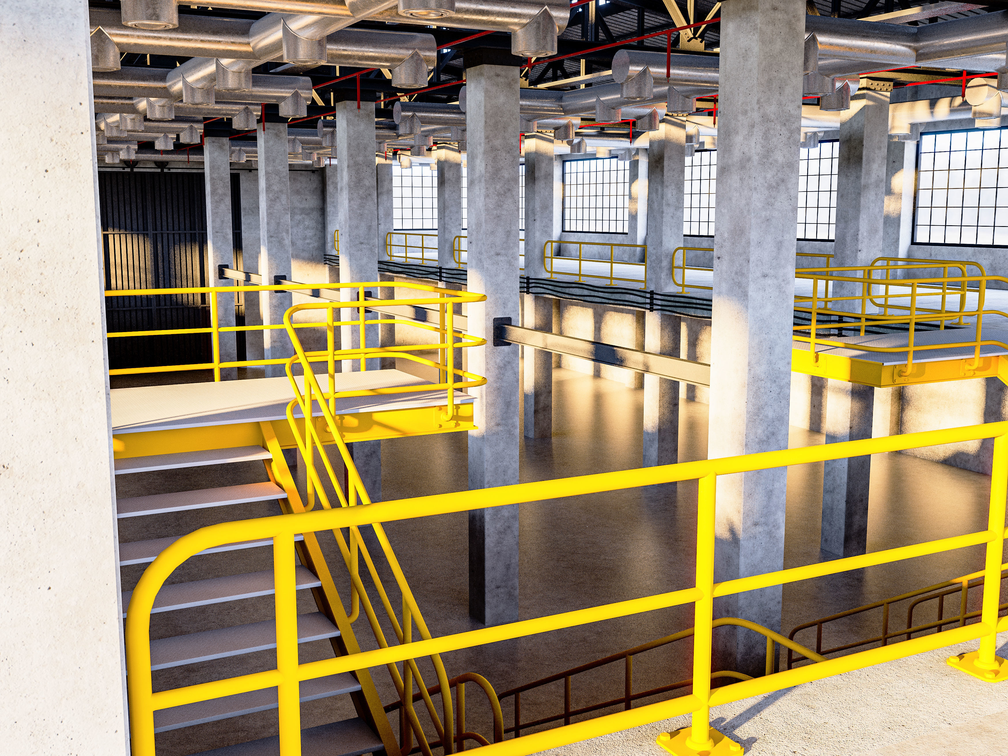 Factory Warehouse Interior Low-poly 3D model_9