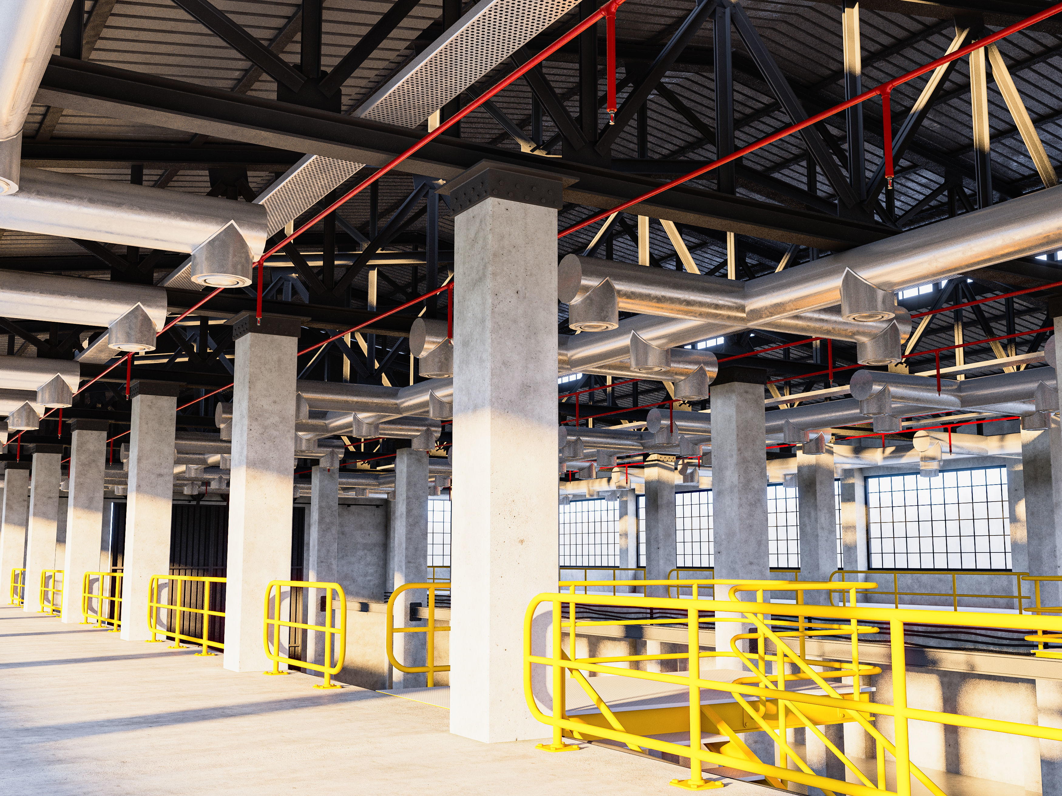 Factory Warehouse Interior Low-poly 3D model_10