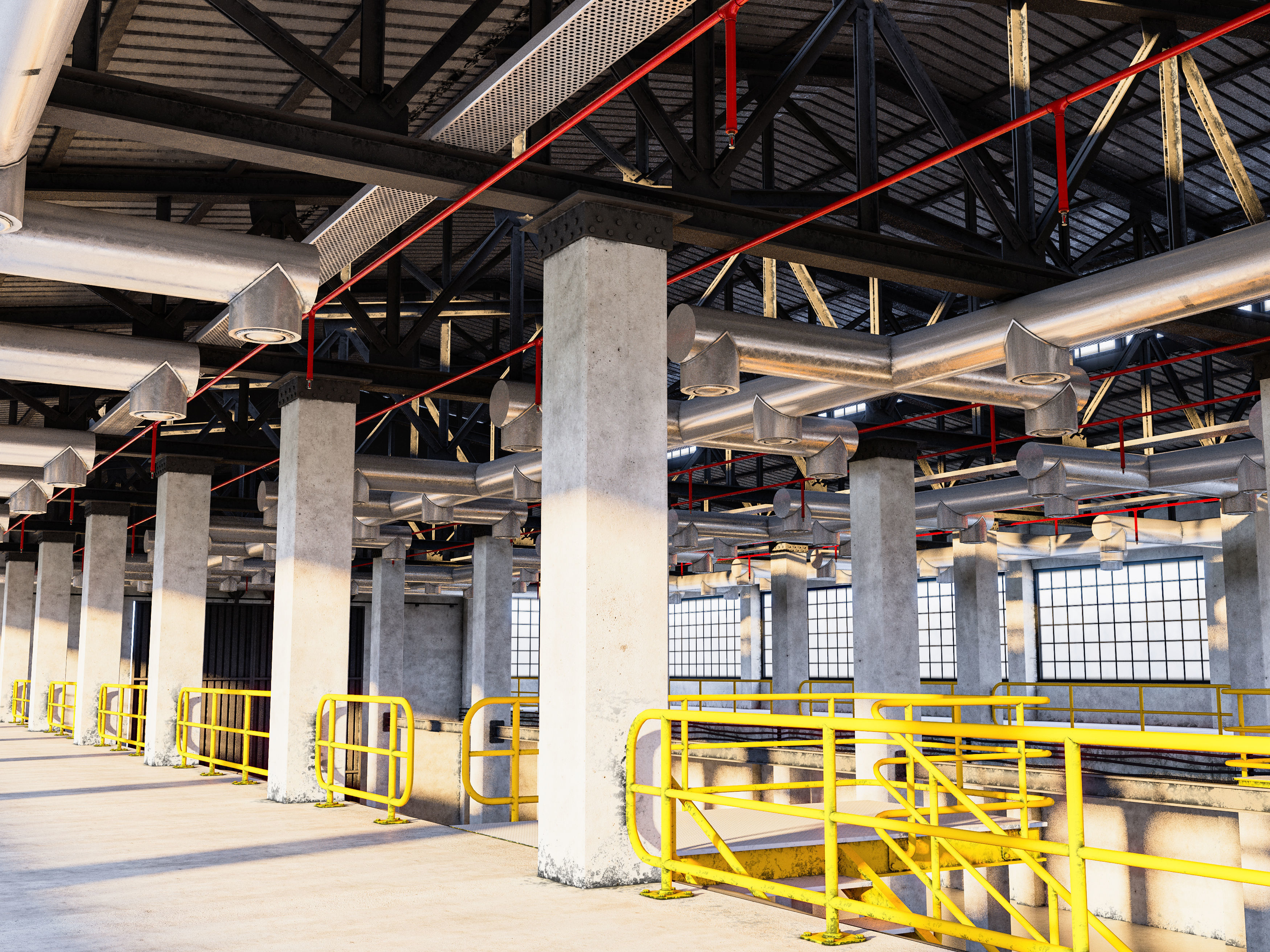 Factory Warehouse Interior Low-poly 3D model_19