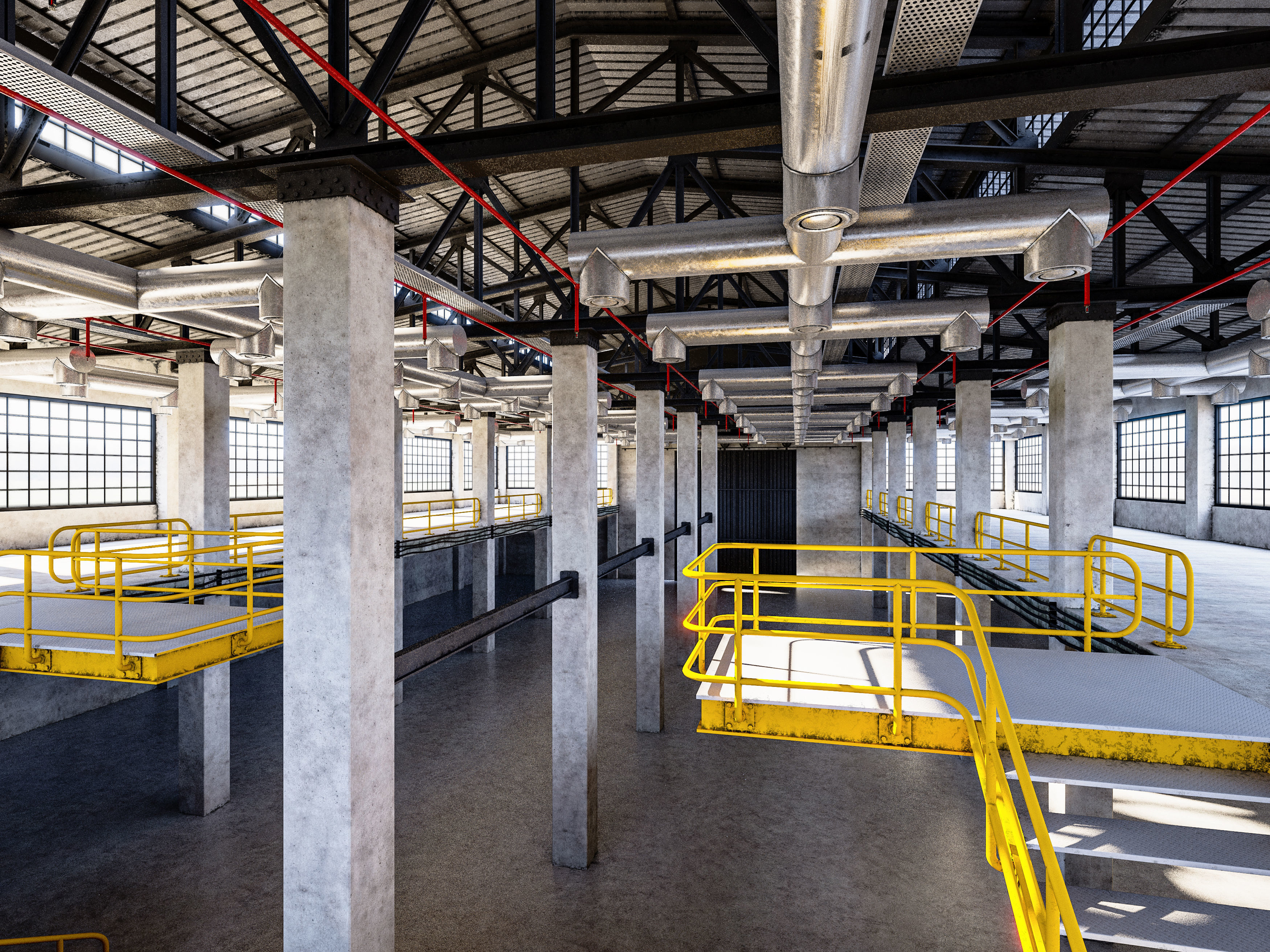 Factory Warehouse Interior Low-poly 3D model_13