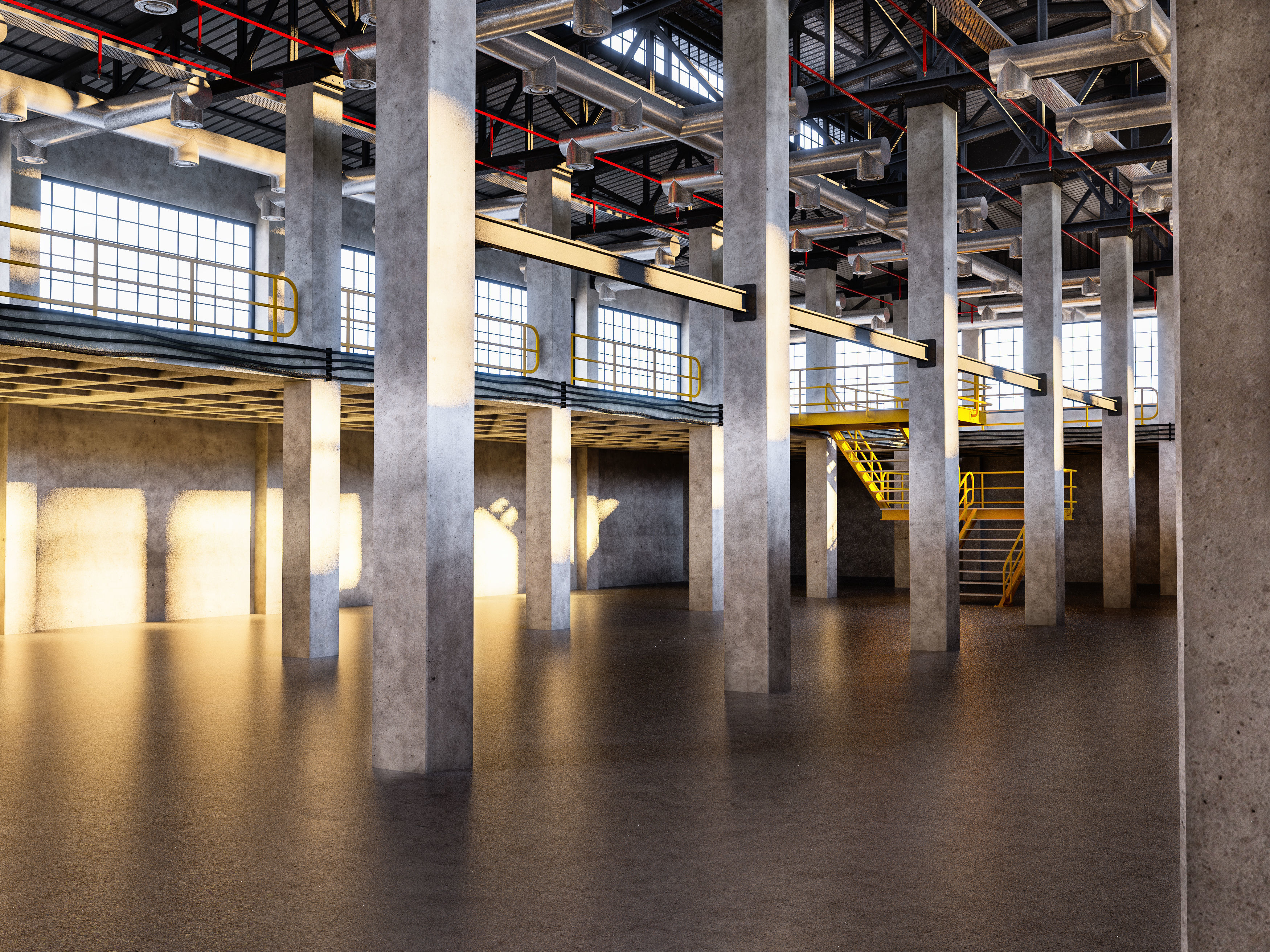 Factory Warehouse Interior Low-poly 3D model_6