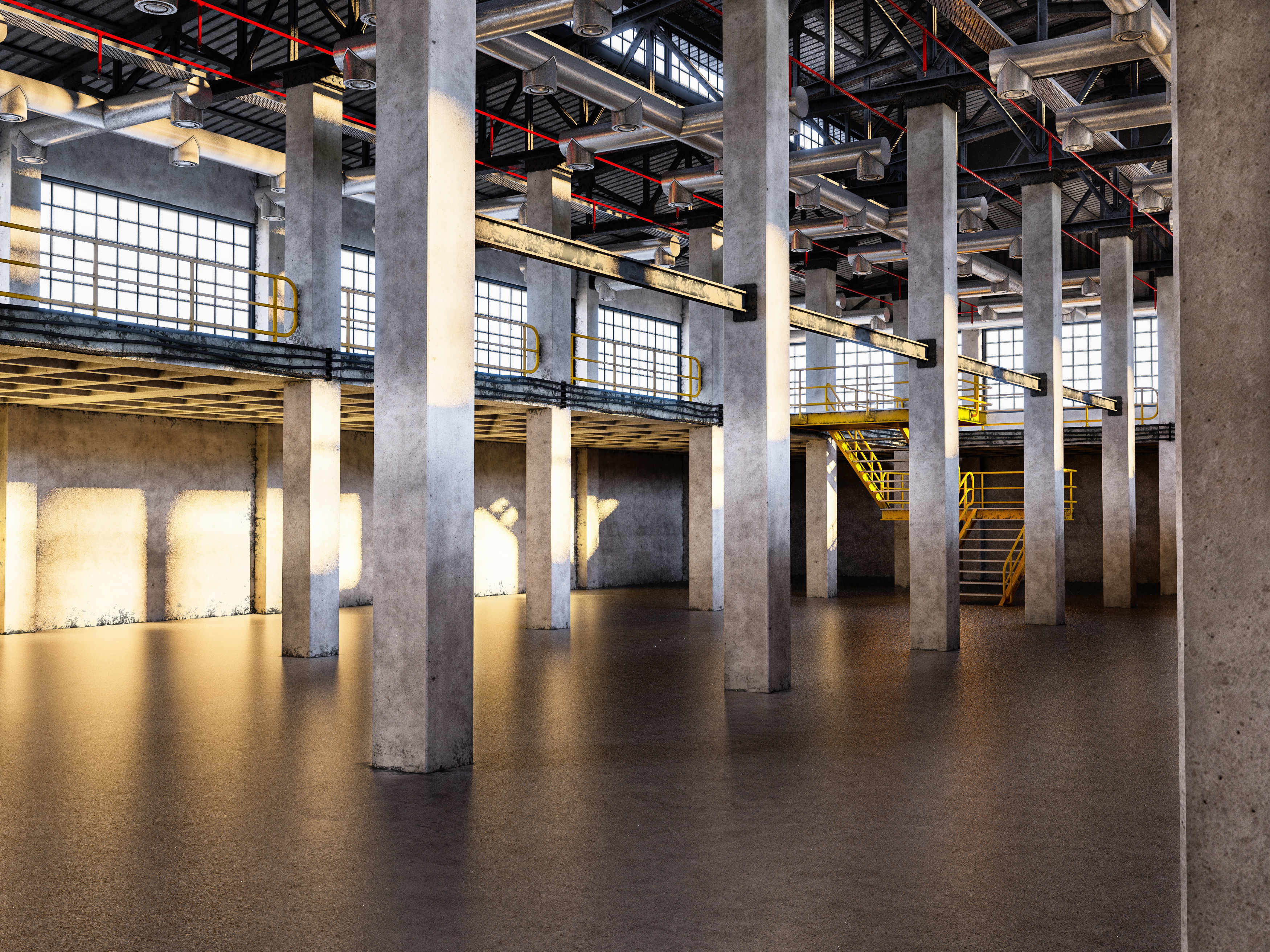 Factory Warehouse Interior Low-poly 3D model_15